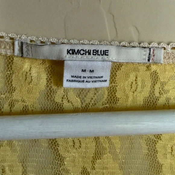 Urban Outfitters Kimchi Blue Sunny Lace Babydoll Milkmaid Blouse Sheer M - Picture 2 of 8